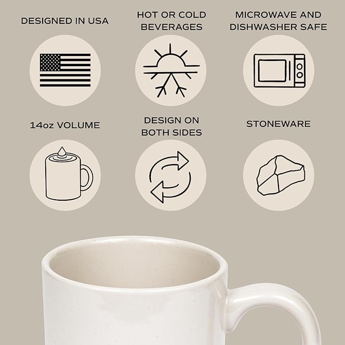 Sweet Water Decor Homebody Stoneware Coffee Mug | Novelty Coffee Mugs | 14oz Stoneware Coffee Cup | Microwave & Dishwasher Safe | Cozy Coffee Mugs for Home | Birthday Gifts for Her