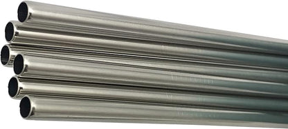 10 Pcs Stainless Steel Straws, Reusable Drinking Straws, Straight Metal Straw Sets with 2 Pcs Cleaning Brushes (10.5 Inch, Silver)