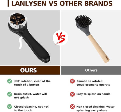 Espresso Coffee Machine Cleaning Brush, 360° Cleaning Push-Up Coffee Maker Brush, Espresso Machine Brush Coffee Cleaning Tool Compatible with 54mm Breville Machines Barista, Home, Kitchen