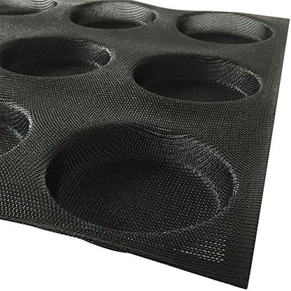Bluedrop Silicone Hamburger Bread Forms Round Shape Bread Tray Silicone Perforated Silicone Bakery Molds Crusty Bread Bakeware