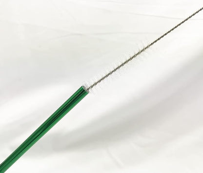 10 Pcs Stainless Steel Straws, Reusable Drinking Straws, Straight Metal Straw Sets with 2 Pcs Cleaning Brushes (8.5 Inch, Green)