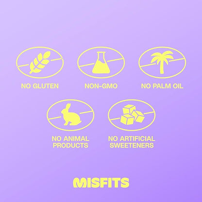 Misfits Vegan Protein Bars, Caramel Fudge - Updated Recipe | Plant Based, Low Sugar & Carb, High Fiber Snacks | Pack of 12