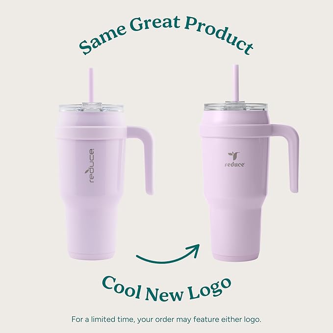 REDUCE 40 oz Stainless Steel Tumbler with Handle - Dual-Wall Vacuum Insulated Travel Mug, Sweat-Proof Lid & Reusable Straw - Keeps Drinks Cold for 24 Hrs, Fits Cupholders, Dishwasher Safe - Sedona