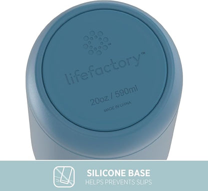 Lifefactory 20-Ounce Stainless Steel Vacuum-Insulated Sport Bottle, Dark Denim
