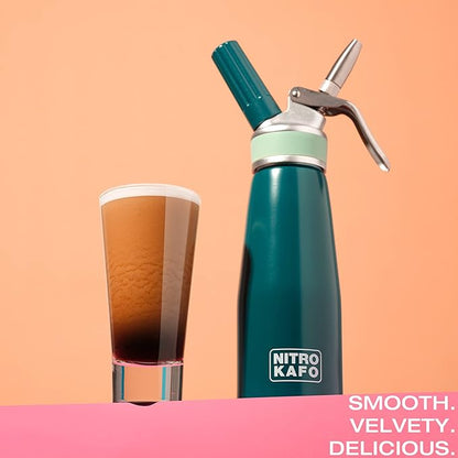 0.5L Nitro Coffee Maker, Aluminum Nitro Cold Brew Coffee Maker with Special Nitro Diffuser Nozzle & Cold Brew Maker for Making Nitro Cold Brew, 1 Pint/0.5L