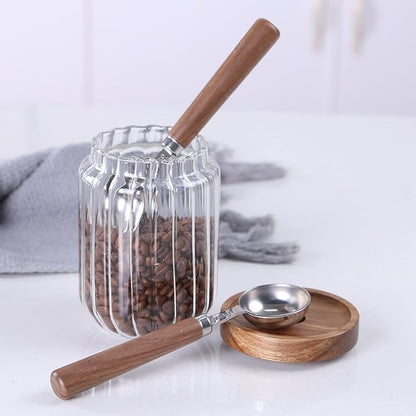KKC HOME ACCENTS Wooden Handle Coffee Scoops - 1 Tablespoon, Coffee Bean & Tea Measuring Spoon, 2 Pcs, 6.7" Length