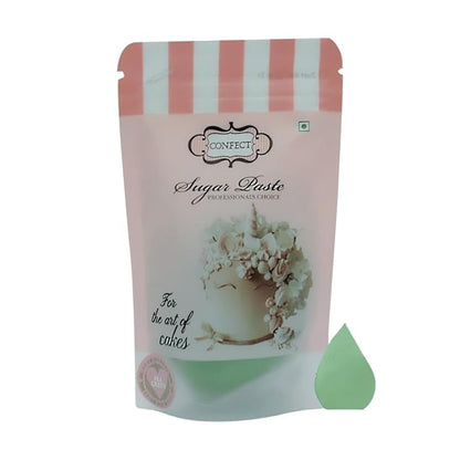 Confect Pea Green Fondant for Cake Decorating | Smooth & Ready-to-Use Icing for Christmas Cakes, Cupcakes & Holiday Treats | Vegan, Gluten-Free, Nut-Free, Palm Oil-Free – 8.8 Oz