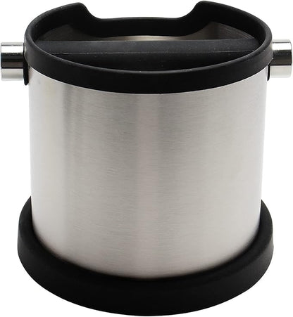 Espresso Knock Box, Capacity 60.8oz/1800ML Stainless Steel Coffee Grounds Container Waste Bin Coffee Tools for Barista and Non-slip Base (Silver)