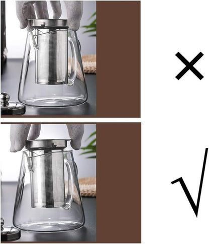 Glass Teapot with Infuser Tea Pot 32oz/43oz Tea Kettle Stovetop Safe Blooming and Loose Leaf Tea Maker Set (32oz/ 950ml)