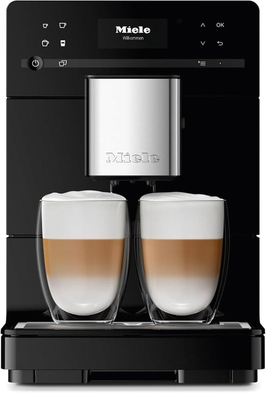 Miele CM 5300 Automatic Bean-to-Cup Coffee Maker - With OneTouch for Two, AromaticSystem, Individual Profile Settings, and Cleaning Programs, in Obsidian Black