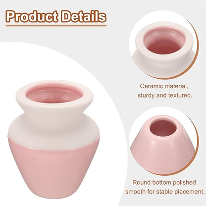 HARFINGTON Ceramic Chasen Stand 73mm Matcha Whisk Holder Teas Set Whisks Stand Traditional Matcha Tea Chasen Holder Tea Set Accessories for Tea Tasting, Pink White
