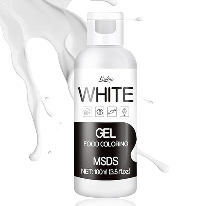 Gel Food Coloring - 4.5oz Vivid Food Coloring Gel for Baking, Cake Decorating, Cookie, Fondant, Macaron - Tasteless Concentrated Edible Food Color Dye for Icing, Slime, Drinks, DIY Crafts (White)
