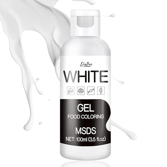Gel Food Coloring - 4.5oz Vivid Food Coloring Gel for Baking, Cake Decorating, Cookie, Fondant, Macaron - Tasteless Concentrated Edible Food Color Dye for Icing, Slime, Drinks, DIY Crafts (White)