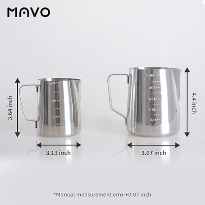 Milk Frothing Pitcher Steaming Pitchers Stainless Steel Milk/Coffee/Latte/Cappuccino Steam Pitchers Milk Jug Cup (600ml/20oz Single)