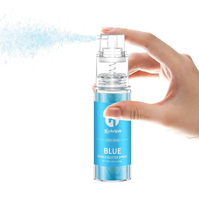 Blue Edible Glitter Spray - 10g Edible Blue Glitter for Cakes Food Grade Drink Glitter for Cocktails Chocolate Cake Pop Strawberry