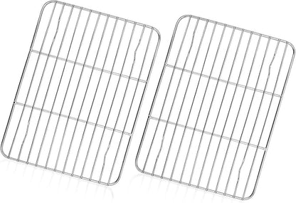 TeamFar Cooling Rack, 8.75” x 6.25” Stainless Steel Wire Baking Rack for Cooking Roasting Grilling, Fit for Oven Pan, Oven & Dishwasher Safe, Non-toxic & Heavy-Duty, 2PCS