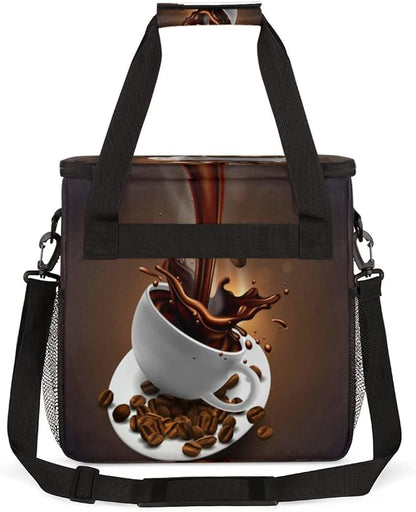 cfpolar Coffee Maker Storage Bag, Waterproof Travel Carrying Storage Tote Bag Organizer Case, Compatible with K-Mini or K-Mini Plus, And Suitable for Other Accessories， With Pockets for K-Cup Pods
