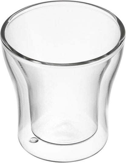 Restaurantware-Forma Professional 3.4 oz Double Wall Shot Glasses, 12 Insulated Espresso Cups - Dishwashable, Reusable, Clear Glass Coffee Cups, Freezable, For Hot Or Cold Beverages