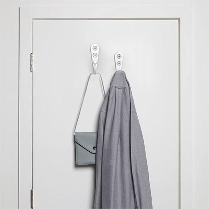 15PCS Coat Hooks - White Robe & Coat Wall Hooks with 30 Screws