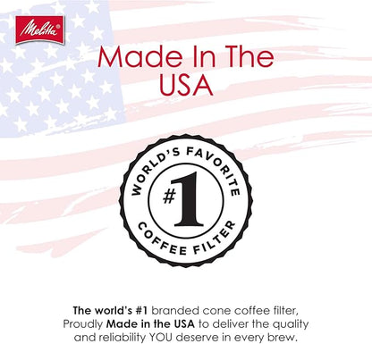 Melitta #4 Cone Coffee Filters, White, 100 Count (Pack of 6), 600 Total Filters - Packaging May Vary