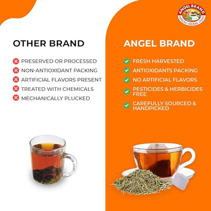 Angel Brand Lemongrass Tea Bags 20 Tea Bags – Pack 3 Lemon Grass Tea with Ginger, Rose Hips, & Clove - Lemongrass Tea Bags with Balanced Flavor, Rich Nutrients & Health Benefits