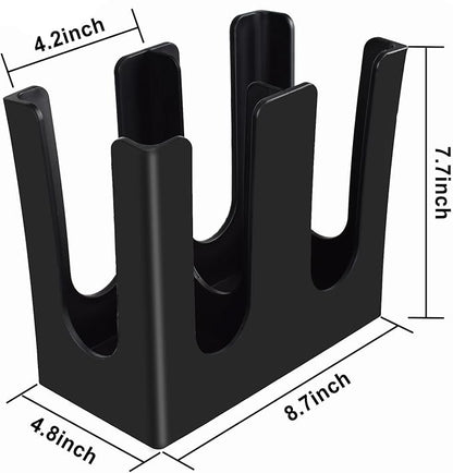MYITYARD Coffee Cup Dispenser, 2 Compartment Cup and Lid Organizer fits 5 to 16 oz Disposable Paper & Plastic Cups, Acrylic Cup Holder for Table Countertop, Black