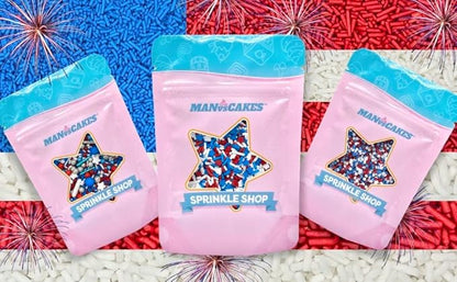 Sprinkles | Blue Sprinkle | 4 Ounces | Jimmies | Sprinkle | Manvscakes, Chocolate Flavor, Non Toxic