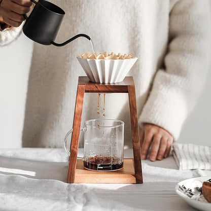watchget Pour Over Coffee Station Coffee Dripper Stand Wooden Drip Station Pour Over Coffee Maker Stand Filter Holder