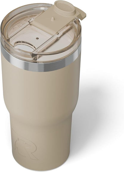 RTIC 20oz Essential Tumbler with Lid, Insulated, Stainless Steel, Metal, Double Wall Vacuum-Insulation, Ceramic Lined, Travel Cup for Iced Coffee, Tea, Hot and Cold Drink, Beach