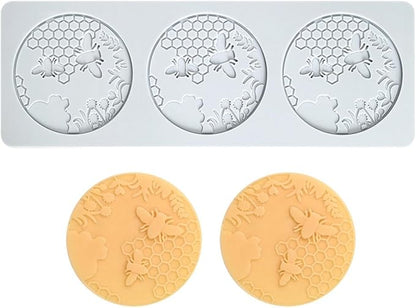 TUKE 3D Honeycomb Lace Fondant Mold Lace Beehive Wedding Cake Silicone Mousse Sugar Craft Icing Mat Pad Pastry Baking Tool (B_ Honeycomb)