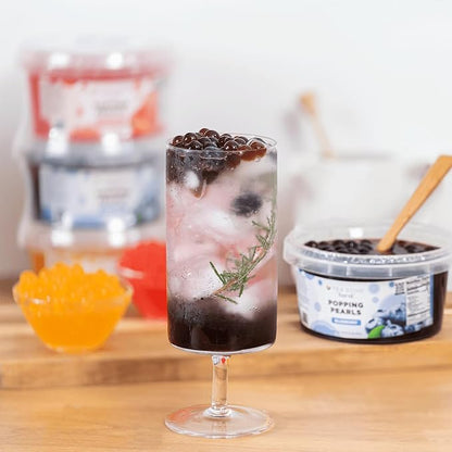 Tea Zone 3 Flavors Popping Pearls Combo, Strawberry, Mango, Blueberry Bursting Pearls for Teas, Shakes, Smoothies, Dessert Toppings