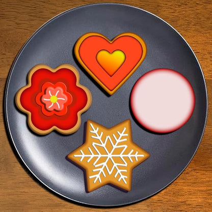 Metal Cookie Cutters Set- Heart, Star, Round, Flower - 12Pcs Cookie Cutters - Heart Star Cookie Cutter Round Small Cutter Flower Cookie Cutter for Baking