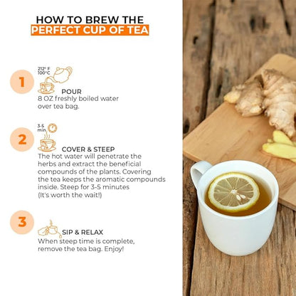 Angel Brand Ginger Tea Bags 25 – Pack of 3 – Ginger Root Tea for, Digestion & Immune Support