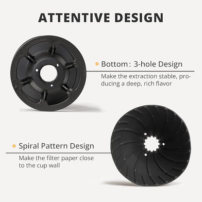 Collapsible Coffee Dripper, Silicone Reusable Coffee Filter Holder, Pour Over Coffee Dripper for Camping, Business Trip, Single Pour Over Coffee Maker (Black)