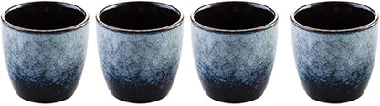 Ceramic Tea Cup, Kung Fu Tea set, Coffee Cup, Yerba Mate Set 4-piece companion cup set (Grey)