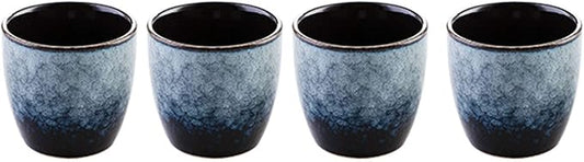 Ceramic Tea Cup, Kung Fu Tea set, Coffee Cup, Yerba Mate Set 4-piece companion cup set (Grey)
