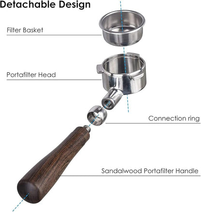 54mm Bottomless Portafilter Compatible with Breville Barista Series and Machines (Filter Basket Included)
