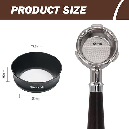 58mm Magnetic Espresso Dosing Funnel, Espresso Coffee Dosing Ring, 25mm Anodized Aluminum Dosing Funnel with 8 Magnets Compatible with 58mm Portafilter