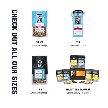 Tiesta Tea - Cherry Punch, Loose Leaf, Sweet Cherry Herbal Tea, Premium Blend, Non-Caffeinated, Makes Hot or Iced & Brews Up to 25 Cups, 2oz Resealable Pouch