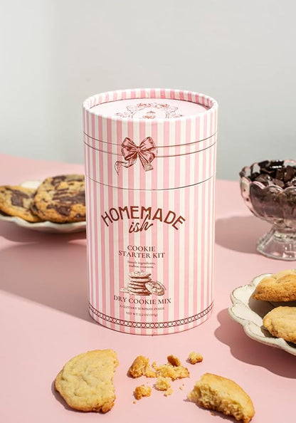 Homemade ish Dry Cookie Mix - Gourmet Dry Cookie Mix Base with Edible Glitter - Kosher - No Artificial Ingredients - Fun DIY Gift for Beginners, Families & Hosts - Makes 12 Custom Cookies