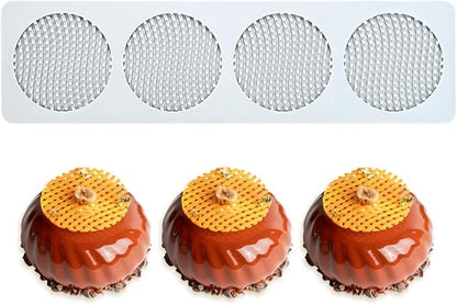 TUKE Honeycomb Lace DIY Cake Decor Silicone Mold Beehive Candy Biscuit Ice Baking Mould Round Chocolate Making Tools (F_ Honeycomb)