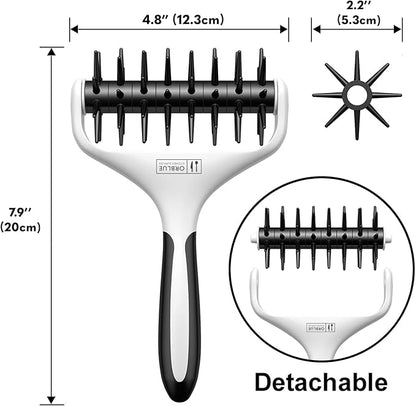 Orblue Pizza Dough Docker Pastry Roller with Spikes, Pizza Docking Tool for Home & Commercial Kitchen - Pizza Making Accessories that Prevent Dough from Blistering, Black
