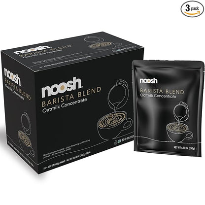 NOOSH Oatmilk Concentrate - Oat Milk Powder - Each Pack Makes 1qt - Great for Foaming and Steaming - Perfect for Hot or Cold Beverages – 4.59oz (24 Pack)