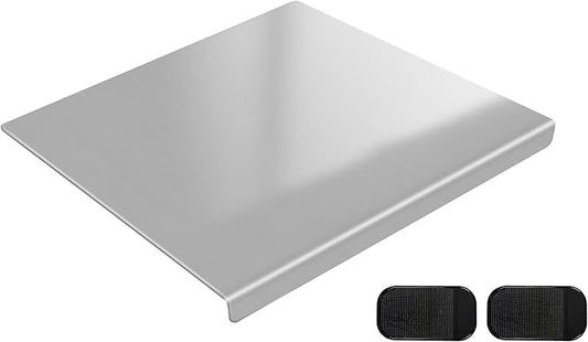 304 Stainless Steel Cutting Board with 2 Pack Non-Slip Mats, Yoposeo Heavy Duty Baking Cutting Chopping Boards for Kitchen, Meat, Fruits, Vegetables, Bread and Baking (19.7" X 15.7"/ 50 X 40cm)
