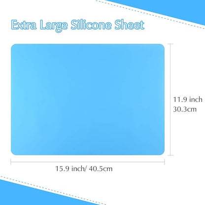 FEPITO 3PCS A3 Extra Large Silicone Sheet for Crafts Jewelry Casting Molds, Multipurpose Silicone Mat, Reusable, Heat Resistant, Food Grade Placemat