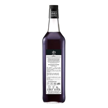 1883 Violet Syrup for Drinks, Made in France, 1 Liter Glass Bottle