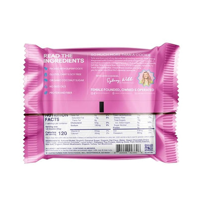 Toto's Sea Salt Chocolate Chip Vegan Cookies: Gluten-Free High-Fiber Cookie with Plant-Based Protein, Superfoods, and Adaptogens - 10X Individually Wrapped Cookies