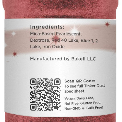 BAKELL Christmas Red Edible Glitter, 45 Grams | TINKER DUST Edible Glitter | KOSHER Certified | 100% Edible Glitter | Cakes, Cupcakes, Cake Pops, Drinks, Dessert Vegan Glitter & Dusts (45g Shaker, Christmas Red)