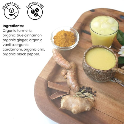 Nature's Harvest - Turmeric Latte Mix, Add on Golden Milk Tea, Smoothies and Other Drinks, Turmeric Spice Blend, Caffeine-Free Coffee Alternative, 2.12 oz Pack, 30 Servings