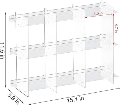 Cup Rack, Acrylic 3-Layer 3-Grid Storage Rack, Stanley Cup Mug Coffee Cup Storage DisplayRack, Kitchen, Office, Home Coffee Bar Storage Rack - Transparent